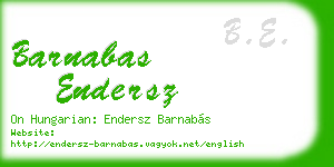 barnabas endersz business card